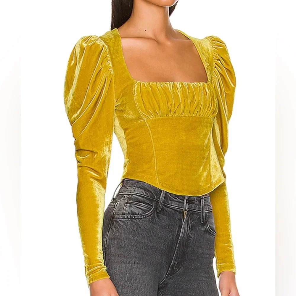 FREE PEOPLE‎ X REVOLVE Hold Me Top in Glistening Gold